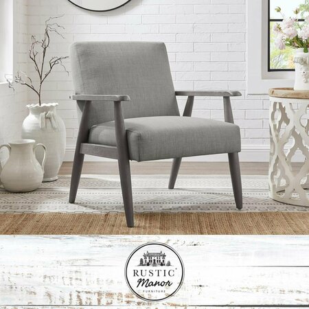 POSH LIVING 27 x 30 x 32.3 in. Alton Upholstered Armchair, Gray Linen RAC308-03GL-UE